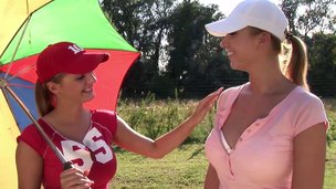 2 luscious girls practicing their lesbo tricks in a sunny weather