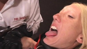 Carla agrees to electric stimulation and fucks in advance of eating cum