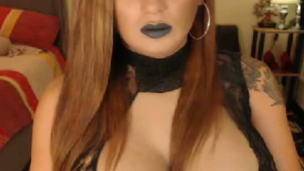 Busty Blonde Tranny in a Sexy Self Pleasure