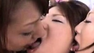 Sexy Asian girls lose their raiment and embark on a lesbo