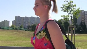 Ebba Sofie in Flower Dress Cutie Fucks for Cash - PublicAgent