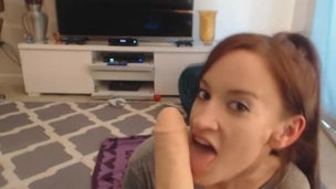 Cute redhead lady handle cock the right way like  pro very priceless girl